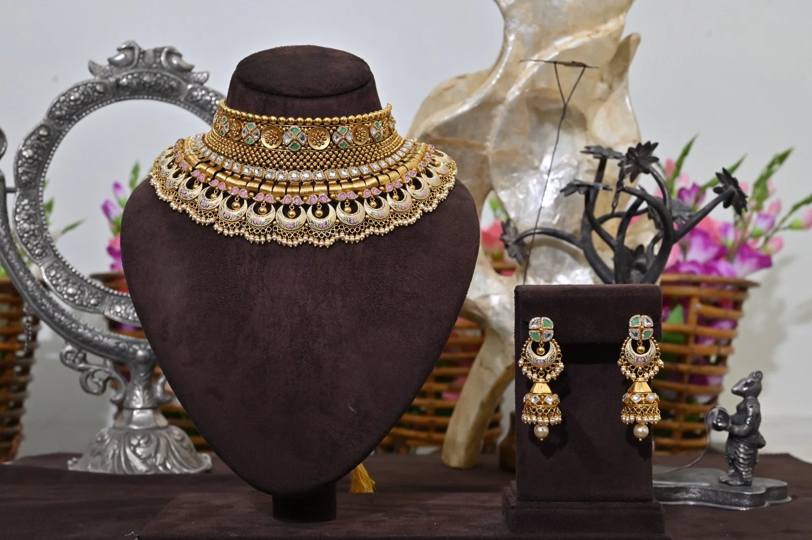 Padmavati Antique Temple Gold Long Haram